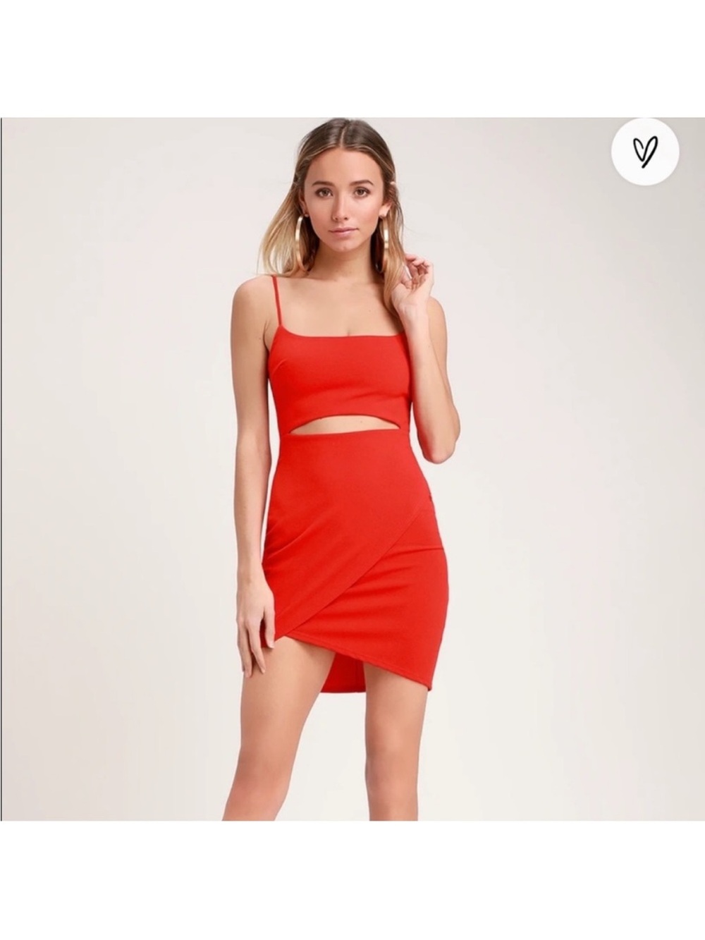 Lulus Red Bodycon Mini Dress with Front Cutout